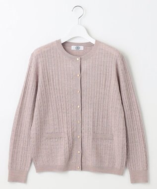 J.PRESS LADIES 【洗える】KNIT BASIC クルーネック カーディガン ベージュ系
