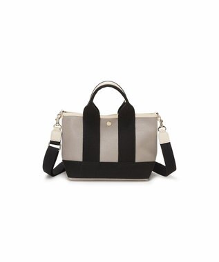 TOPKAPI 【Breath TOPKAPI】スコッチグレイン ネオレザー ミニ トート バッグ ショルダー付き S グレージュ