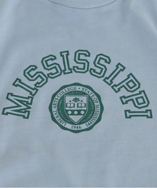 WEGO 【ANGIE VINTAGE】ピグメントカレッジロゴショートスウェット サックス