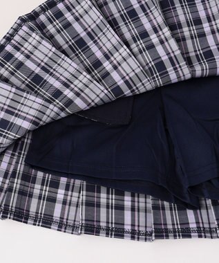 ANY KIDS チェックプリーツスカパン ネイビー