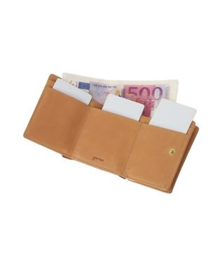 genten 【新型】フレスコ 三つ折り財布 グリーン