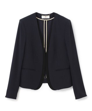 BEIGE， 【洗える・VERY NaVY 11月号掲載】CINDY / ダブルカラージャケット Navy x Black