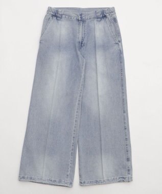 WEGO イージーバギーフレアデニムスラックス デニム淡加工色