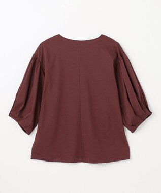 ANY シルケットスムースパフスリーブトップス ボルドー