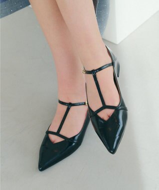 YECCA VECCA メリージェーンTストラップパンプス Black