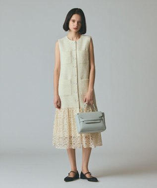 チュールコンビツイードワンピース