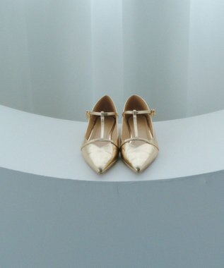 YECCA VECCA メリージェーンTストラップパンプス Gold