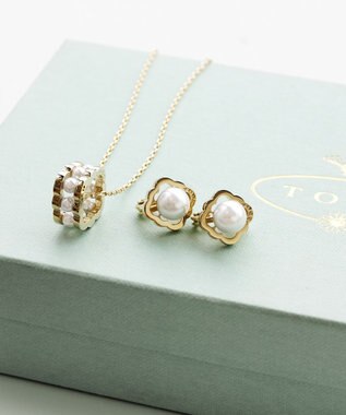 TOCCA PEARL CLOVER NECKLACE ネックレス ゴールド系