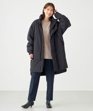 SHARE PARK LADIES 【洗える】ダブルクロスストレッチパンツ ネイビー