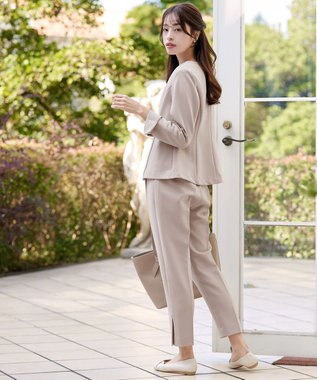 Tiaclasse L 【ストレッチジョーゼット】フレアジャケット グレージュ