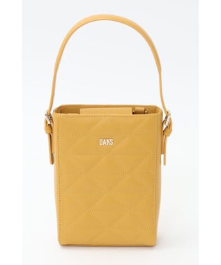 DAKS CARAエンボスレザースクエアハンドバッグ