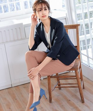 Tiaclasse 【洗える】幅広く活躍が期待できるドロストパンツ モーヴピンク