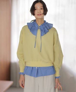 組曲 L オーガンスウェット ニット スプレーイエロー系