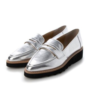 MODE ET JACOMO <carino>【レイン】ポインテッドコインローファー シルバー