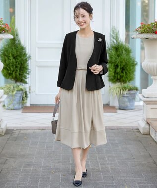 Tiaclasse 【ストレッチジョーゼット】フレアジャケット ブラック