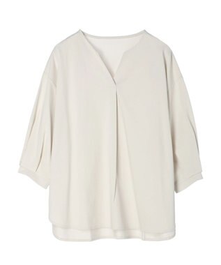 Green Parks ＢＰスキッパー七分袖カットプルオーバー Light Beige