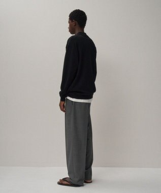 ATON TWIST WOOL GAUZE | ツータックイージーパンツ - UNISEX GRAY