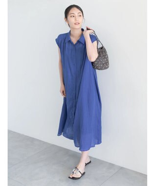 Te chichi シャンブレーボイルテントマキシワンピース ブルー