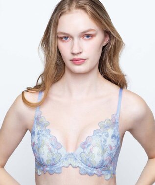 AMPHI ブラジャー ふっくらまる胸キープ 脇高設計 脇・背中スッキリ【Hold Day Bra】 BYJ311 アンフィ／ワコール ブルー