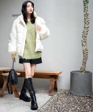 WEGO 【フード取り外し可能】2WAYパテッドジャケット オフホワイト