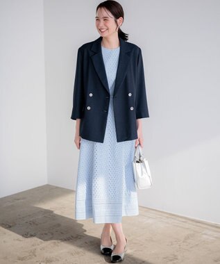 組曲 ライトリネンライク ジャケット ネイビー系