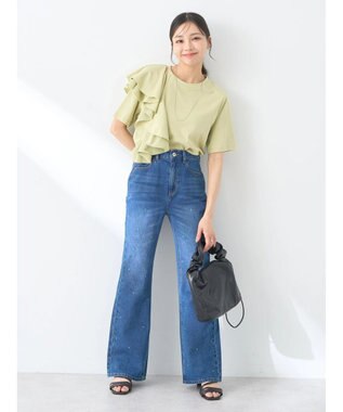 earth music&ecology アシメフリルプルオーバー Light Green