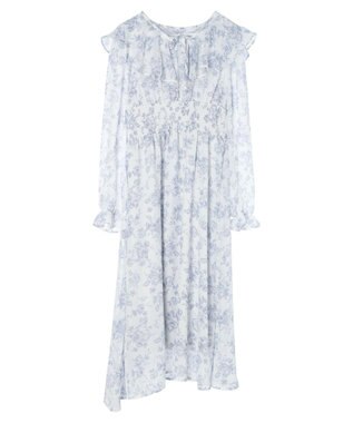 earth music&ecology 隠れバンビ花柄ワンピース Blue