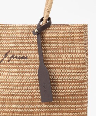 J.PRESS LADIES 【WEB限定・A4サイズ収納可】 マダガスカルラフィア トート バッグ ベージュ系2