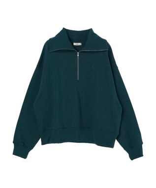earth music&ecology ハーフＺＩＰスウェット Green