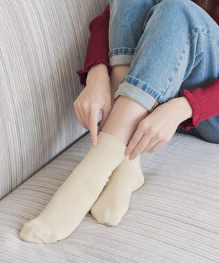 Tiaclasse スパンコールラメソックス アイボリー