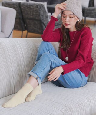 Tiaclasse スパンコールラメソックス アイボリー