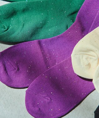 Tiaclasse スパンコールラメソックス アイボリー