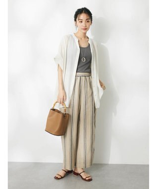 CRAFT STANDARD BOUTIQUE リネンレーヨンストライプイージーパンツ Stripe Beige