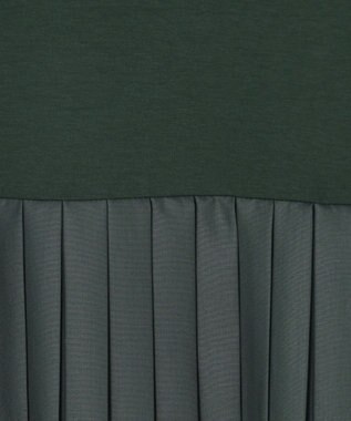 23区 L ニットセットアップ プリーツコンビ ワンピース ダークグリーン系