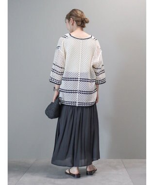 AMERICAN HOLIC クロシェ半袖カーディガン Ivory