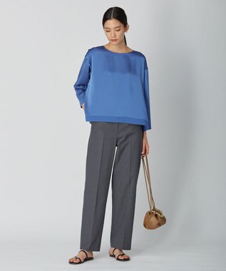 ICB 【WEB限定カラーあり・洗える】Calm プルオーバーブラウス スマルトブルー系