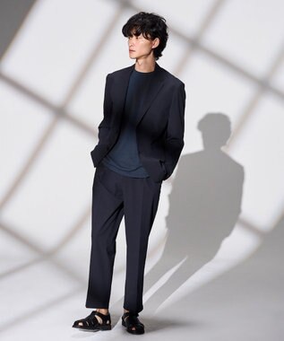 JOSEPH HOMME 【WEB限定】【新素材 / 新型】エンジニアドテック　リラックスフォルム クルーネック7分袖Ｔシャツ ネイビー系