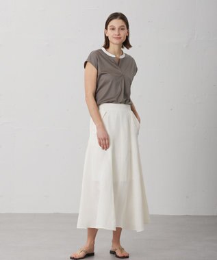 BEIGE， 【WEB限定】AUBIN / バイカラートップス Mocha × White