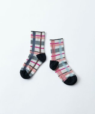 TRICOTE CHECK LINK SOCKS／チェックリンクソックス 82BEIGE