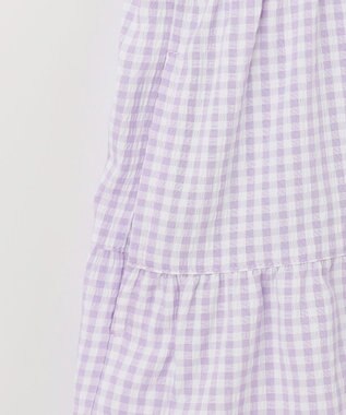 ANY KIDS サッカー ギンガム ワンピース ラべンダー系