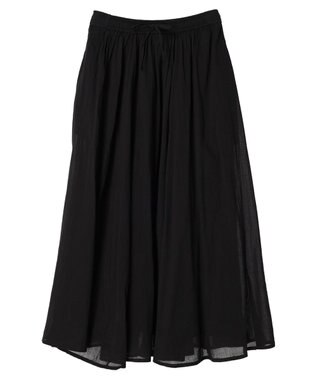 Green Parks インド綿　ふんわりボイルロングスカート Black