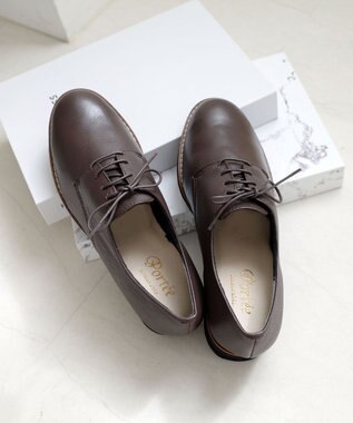 Pointer 本革軽量レースアップローファー ダークブラウン