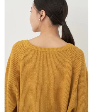 earth music&ecology ブークレーキーネックカーディガン Yellow