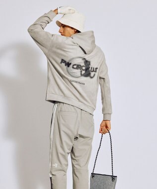 PW CIRCULUS 2025 NEW！【手洗い洗濯可】【MEN】キャットグラフィック スエードライク デタッチャブルフーディ ゴルフ グレー系