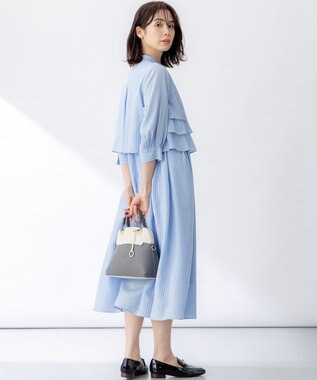 組曲 L リヨセルシャーティング ワンピース サックスブルーストライプ系1