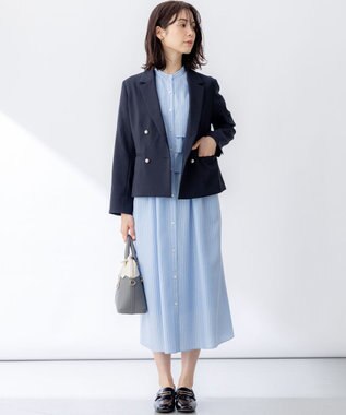 組曲 リヨセルシャーティング ワンピース サックスブルーストライプ系1