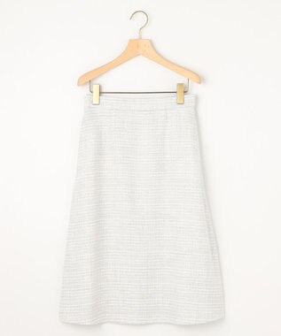 組曲 【KUMIKYOKU NAVY】ラメループモールツイード フレアスカート ライトグレー系