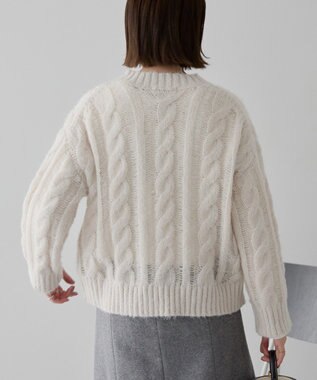 AMERICAN HOLIC 透かしケーブルニットプルオーバー Green