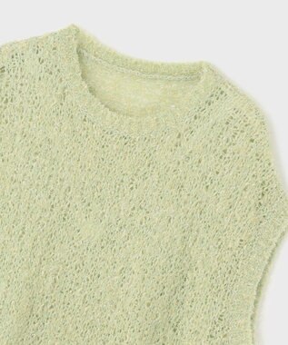 GRACE CONTINENTAL フィルムヤーンニットベスト ライトグリーン