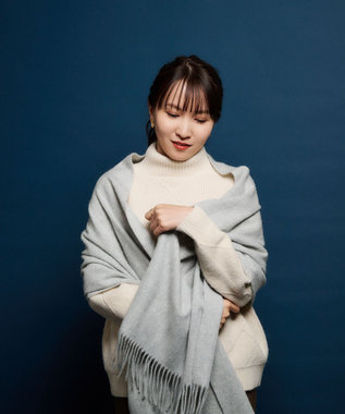 MOONBAT プラスムーンバット (+moonbat) カシミヤ100％無地ストール 洗える 190㎝×50㎝